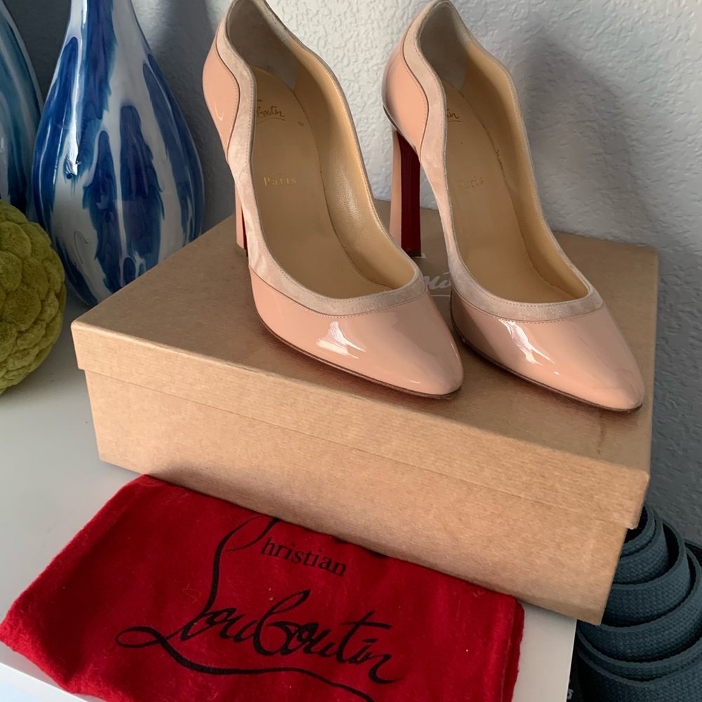 Christian Louboutin Loubi Queen 100 Nappa Nude 38.5 Shoes